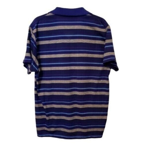 Canyon Club Mens Sz XL Blue White Striped Short Sleeve Polo Shirt - Picture 8 of 8